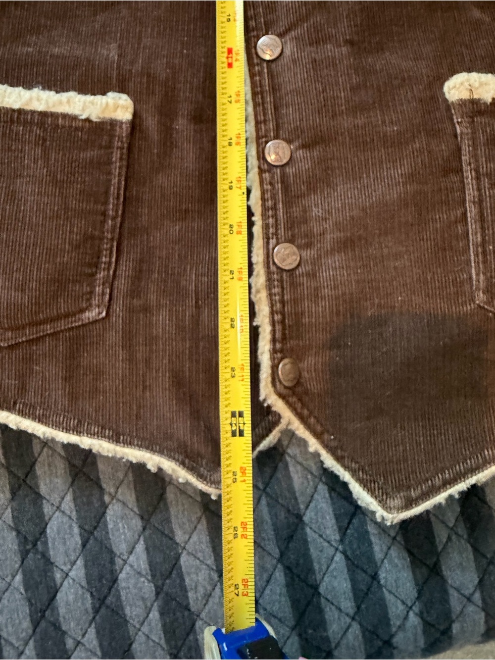 Big Smith Western Outerwear Vest Vintage 70s Mens XL Corduroy Sherpa Lined - Picture 10 of 10